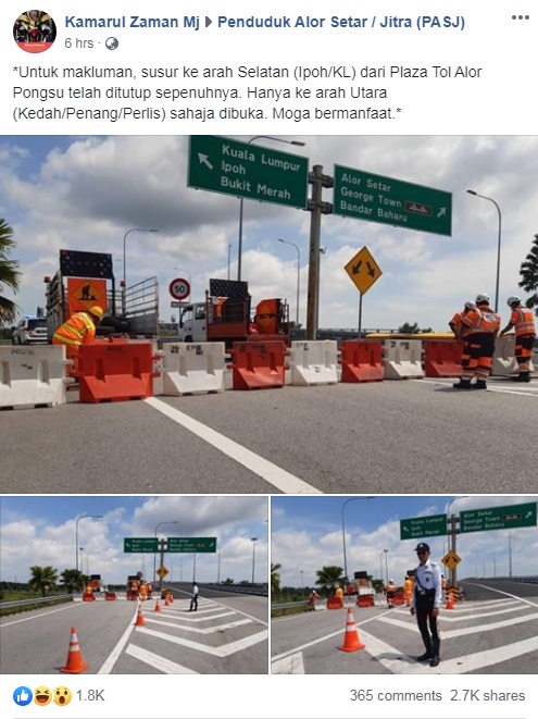 Jalan pulang ke Kuala Lumpur telah ditutup dari Semua Arah 